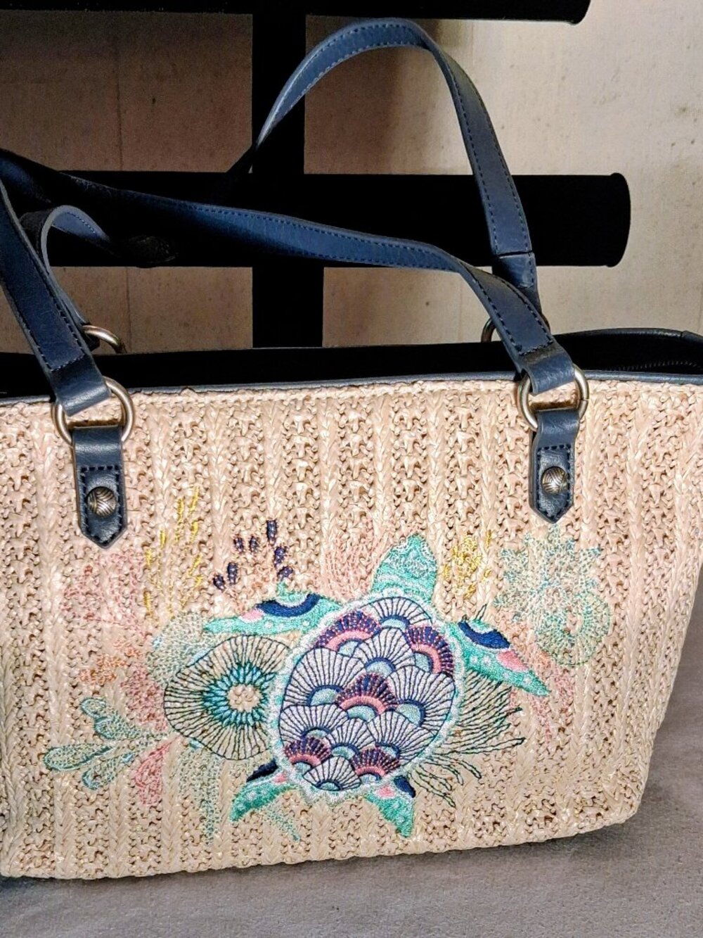 NWT Sakroots Ellis Double Handle Purse Woven With A Turtle